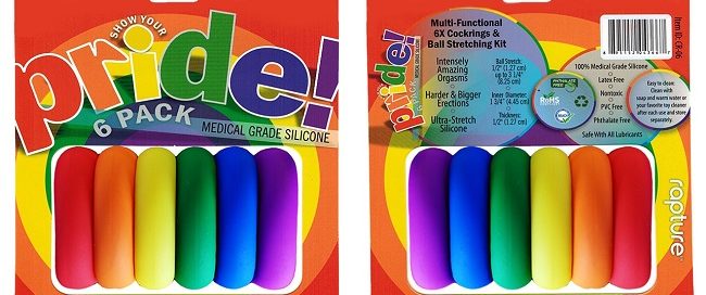PRIDE Rainbow Silicone Cockring Six Pack