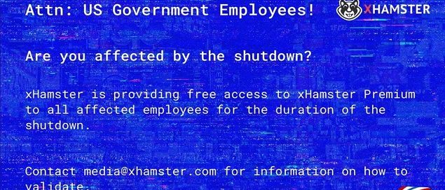 xHamster Grants #Shutdown Gov't Employees Free Access