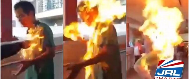 Man Set on Fire by Anti-China protesters