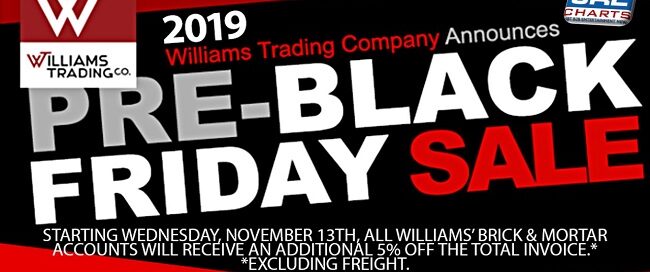 Williams Trading Co. Announce 2019 Pre-Black Friday Sale