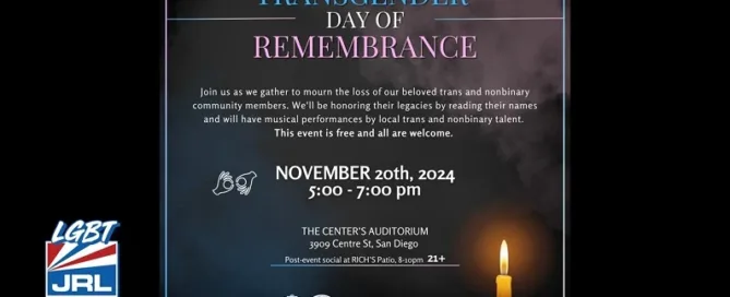 San Diego LGBT Center-Transgender Day of Remembrance-LGBT News