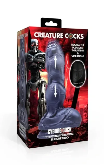 Cyborg Cock Thrusting & Vibrating Silicone Dildo