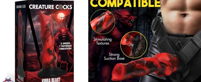 XR Brands-introduce-Creature Cocks-NEW-Vibra Beast Silicone Dildo