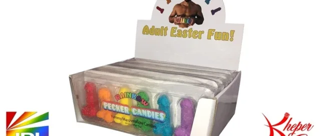 Kheper-Launch-Rainbow Pecker Candies Easter Display-adult novelties