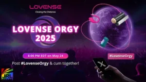 Lovense Global X Orgy 2025 event promo featured on JRL CHARTS for retailers