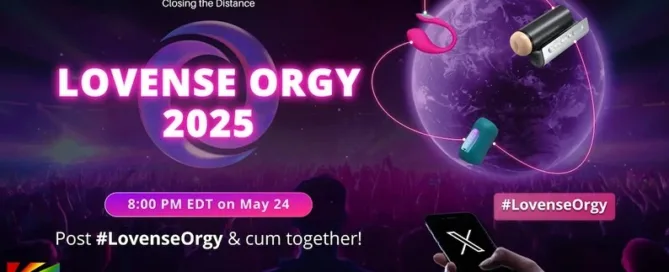Lovense Global X Orgy 2025 event promo featured on JRL CHARTS for retailers