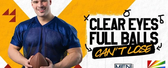 Malik Delgaty, Angel Elias, and Ezra Mahomes in MEN.com’s Clear Eyes Full Balls Can’t Lose – Watch the trailer and explore more on JRL CHARTS Gay Adult News.