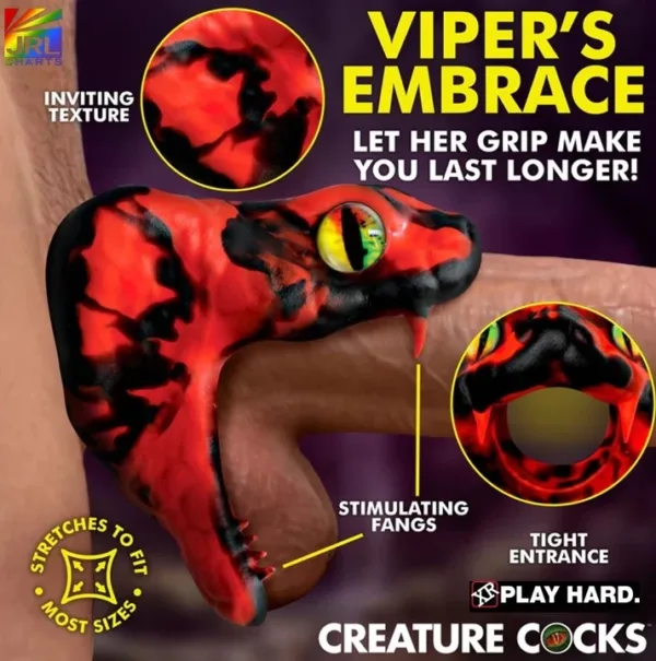 XR Brands launches Master Cobra Silicone Cock Ring in Green and Red for male fantasy play – Gay Adult News via JRL CHARTS