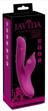 JAVIDA 4 Function Rabbit Vibrator from Orion Wholesale with thrusting, pulsing, vibrating, and warming features for dual stimulation