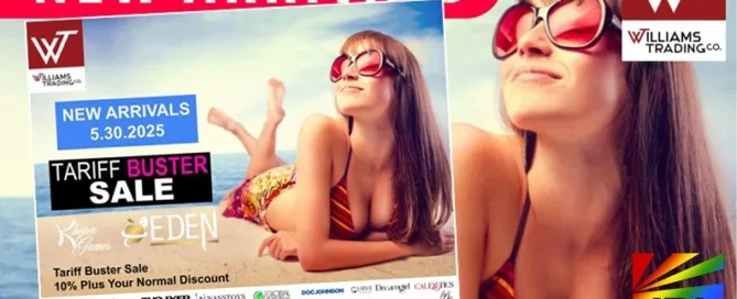 Williams Trading Weekly New Arrivals featuring Nasstoys, SHOTS America, XR Brands and more – Tariff Buster Bundles for adult retailers.