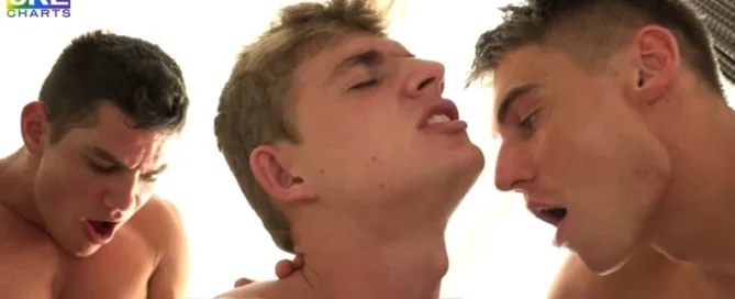 Paul Cassidy bareback action with Adam Archuleta and Torsten Ullman for BelAmi