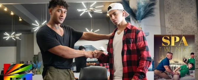 MEN.com SPA Twinks DVD cover featuring cast lineup – JRL CHARTS