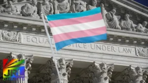 U.S. Supreme Court building with headline overlay: SCOTUS Upholds Trans Youth Care Ban in 6–3 Ruling – JRL CHARTS LGBT Politics