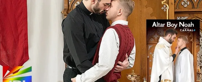 Altar Boy Noah gay DVD cover featuring Noah White – Carnal+ July 2025 release