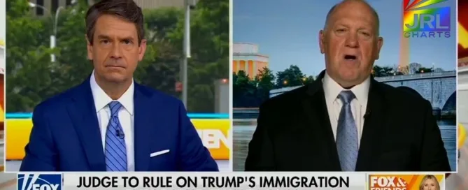 Screenshot of Tom Homan on Fox News defending ICE detentions based on physical appearance