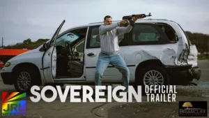 Official poster for Sovereign (2025) starring Jacob Tremblay, Nick Offerman, and Dennis Quaid – crime thriller trailer on JRL CHARTS