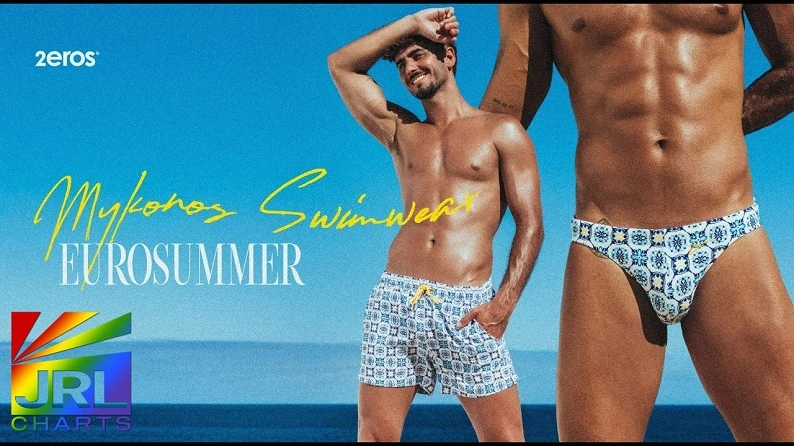 2EROS Mykonos Swimbrief and Swimshort EuroSummer 2025 campaign image featured on JRL CHARTS Men’s Fashion News