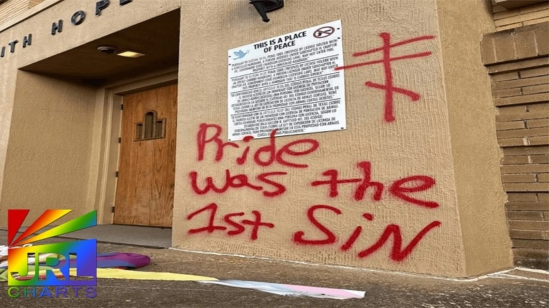 Screenshot from KVUE ABC News showing Life in the City UMC after Pride flag vandalism in South Austin – JRL CHARTS