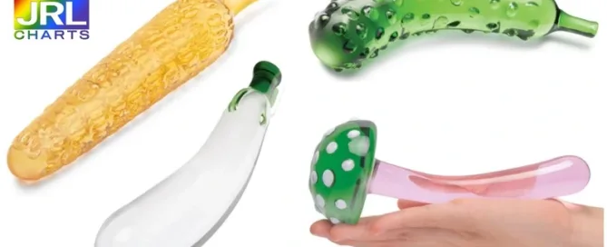 Veggie-inspired Gläs borosilicate glass sex toys from Electric Novelties, including carrot, cucumber, and eggplant designs – JRL CHARTS Sex Toys News