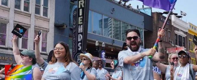 Nashville Pride Festival crowd at Riverfront Park, image via WPLN – Nashville Pride faces $300K funding crisis | JRL CHARTS LGBT Politics