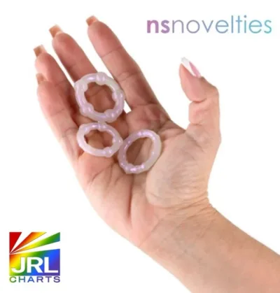 Promotional image of NS Novelties Fantasia Intensity Cock Rings in sleek black silicone | JRL CHARTS Sex Toys News