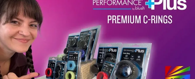 Blush Novelties’ Performance Plus C-Rings Collection – premium Purio® silicone with UltraSilk® finish, featured in JRL CHARTS Sex Toys News commercial spotlight.