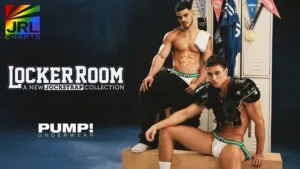 Model wears PUMP! Locker Room Jockstrap Collection — bold athletic men’s underwear style from PUMP! Underwear 2025, featured on JRL CHARTS.