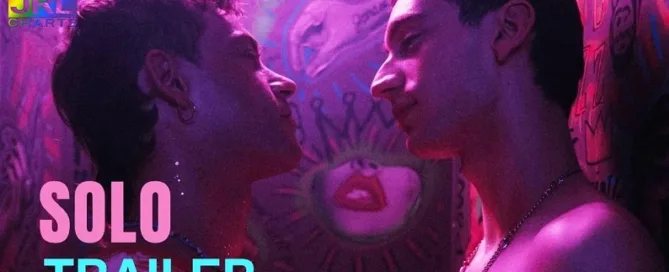 Official poster for SOLO (2025), queer drama starring Théodore Pellerin and Félix Maritaud, directed by Sophie Dupuis. Distributed by Peccadillo Pictures | JRL CHARTS Movie Trailers