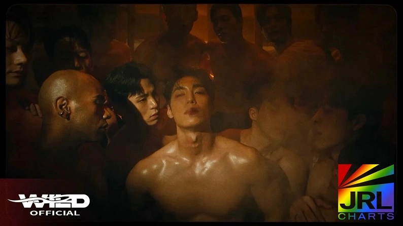 JRL CHARTS: Screenshot of WILD WILD’s shirtless moment in Boiler Room K-pop MV