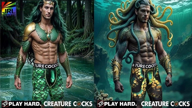 Side-by-side XR Brands Cockness Monster and Monstropus Creature Wear boxer shorts showcasing vivid designs, breathable mesh pouches, and soft waistbands – JRL CHARTS Men’s Fashion News.