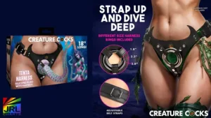 XR Brands TENTA Harness with Silicone Dildo featuring adjustable harness and premium silicone dildo – JRL CHARTS Adult News Sex Toys