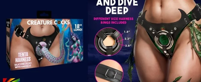 XR Brands TENTA Harness with Silicone Dildo featuring adjustable harness and premium silicone dildo – JRL CHARTS Adult News Sex Toys