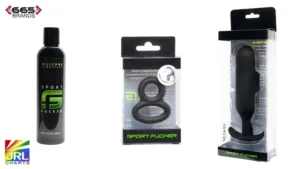 Sport Fucker 3-Pack featuring the Next Level Trainer Plug, Silicone Lubricant, and Frank Ring spotlighted by JRL CHARTS Men’s Pleasure Products News.
