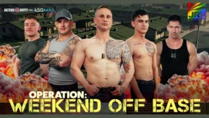 Active Duty Operation: Weekend Off Base DVD starring Blain O’Connor, Justin Cross, Brock Kniles, Eddie Patrick and Colt Spence – JRL CHARTS Gay Adult News