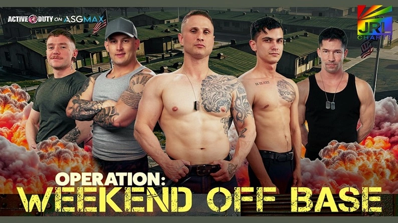 Active Duty Operation: Weekend Off Base DVD starring Blain O’Connor, Justin Cross, Brock Kniles, Eddie Patrick and Colt Spence – JRL CHARTS Gay Adult News