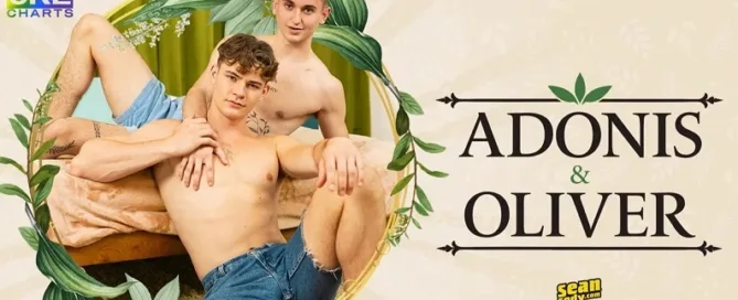 Adonis Vale makes his SeanCody debut with Oliver Marks in the steamy gay porn release “Adonis & Oliver,” premiering Sept. 26.