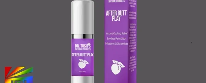 After Butt Play gender-neutral post-anal care product by Dr. Tush Products, featured in JRL CHARTS Pleasure Products News.