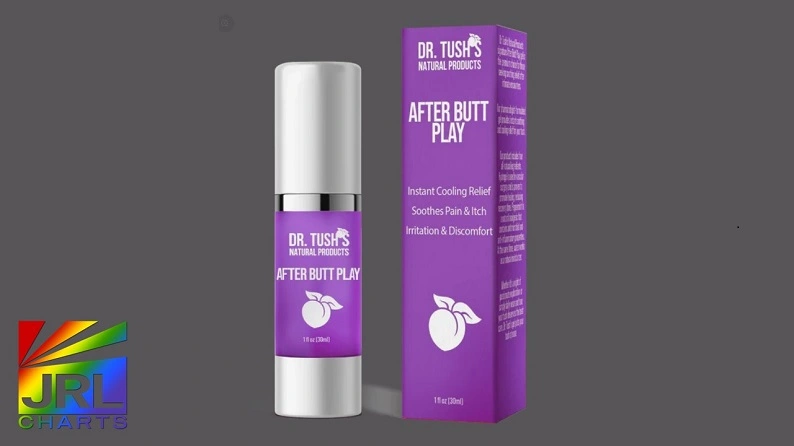 After Butt Play gender-neutral post-anal care product by Dr. Tush Products, featured in JRL CHARTS Pleasure Products News.