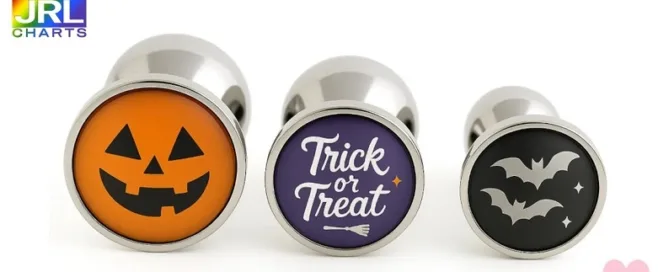 DDLGLand Halloween collection of engraved custom butt plugs with pumpkin, ghost, bat, and witch designs – JRL CHARTS Sex Toys News