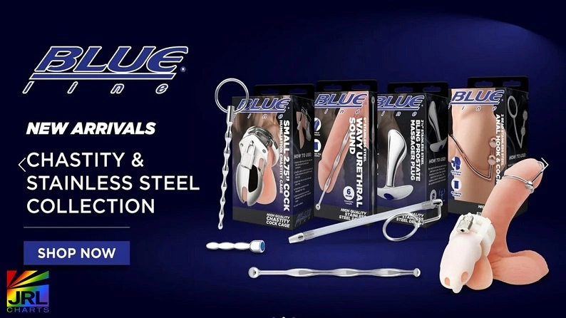 Electric Novelties unveils new Blue Line penis sleeves and chastity devices for Locktober 2025 — JRL CHARTS Sex Toys News coverage.