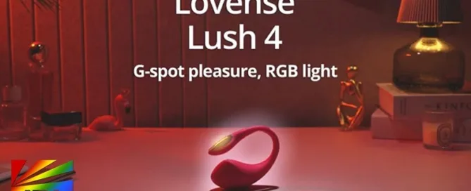 Lovense Lush 4 app-controlled egg vibrator showcased in official commercial with LED tail light — featured on JRL CHARTS Sex Toys Commercials.