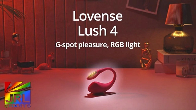 Lovense Lush 4 app-controlled egg vibrator showcased in official commercial with LED tail light — featured on JRL CHARTS Sex Toys Commercials.