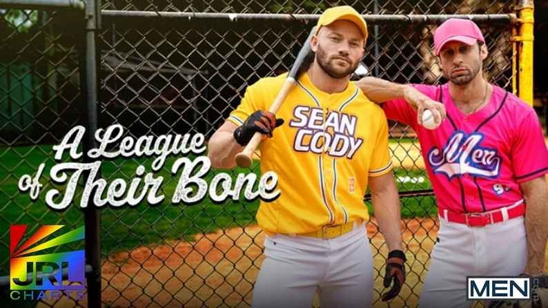 River North caught sniffing jockstrap as Dom King confronts him in MEN.com’s “A League of Their Bone” locker room scene | JRL CHARTS Gay Adult News