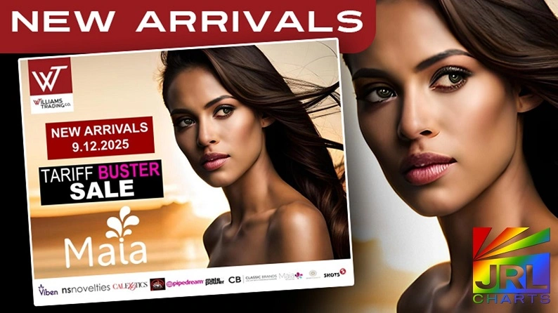 Williams Trading Weekly New Releases featuring NS Novelties, CalExotics, Pipedream, Male Power, Class Brands, and SHOTS America — JRL CHARTS Sex Toys News