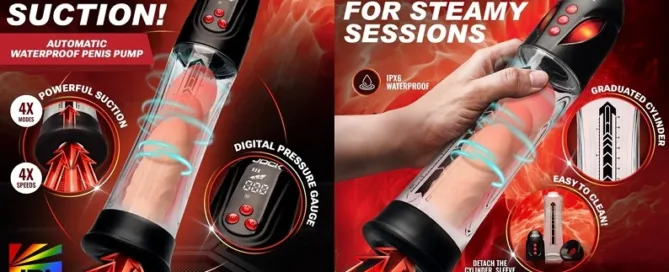 XR Brands unveils the Power Up Digital and Automatic Waterproof Penis Pumps for adult retailers and consumers in 2025.