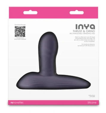 INYA Thrust & Grind by NS Novelties packaging showing pastel-colored box with vibrator design and INYA logo