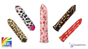Nasstoys Mini’s Bullet Collection and Delite Masturbator display featuring colorful bullet vibrators and male masturbator
