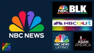 NBC News logos and MSNBC newsroom backdrop representing NBC Out layoffs and DEI rollback covered by JRL CHARTS LGBT Politics.