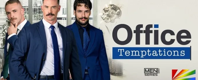 Beau Butler and Adam Tyrant star in Men.com’s Office Temptations (2025) directed by Alter Sin – JRL CHARTS Gay Adult News.