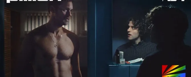 Alexander Skarsgård and Harry Melling star in A24’s queer romance film PILLION, written and directed by Harry Lighton, featured on JRL CHARTS Movie Trailers.